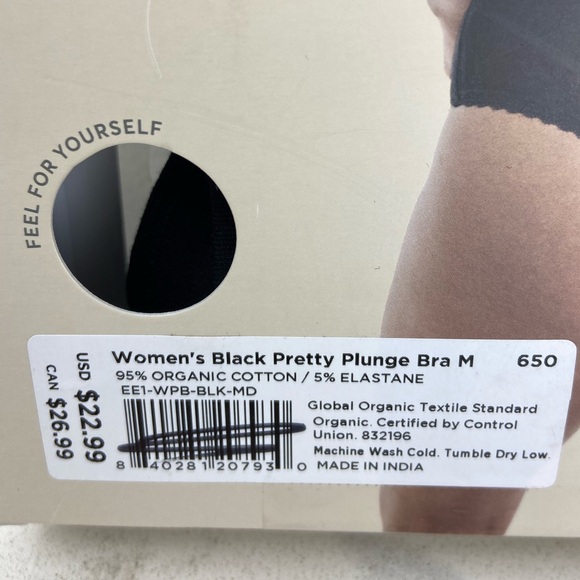 NWT Pact Women's Organic Cotton Pretty Plunge Bra - Picture 6 of 7